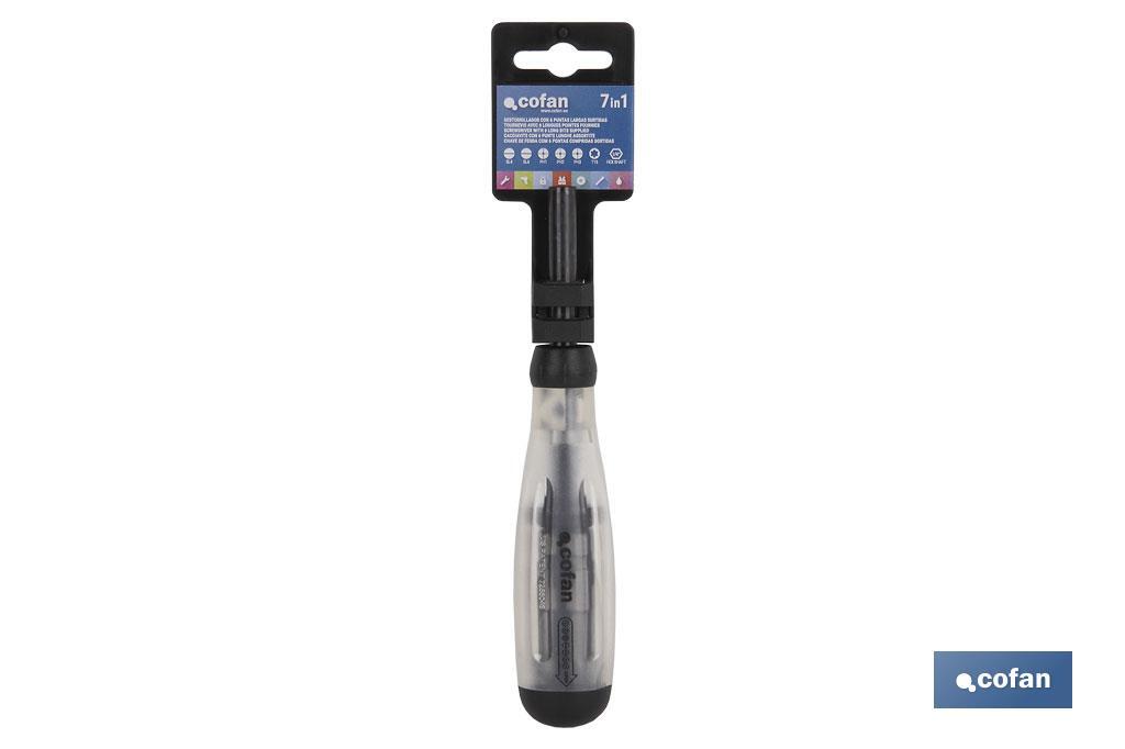 DESTORNILLADOR CON 6 PUNTAS LARGAS SURTIDAS