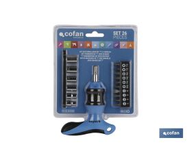 SET DESTORNILLADOR EN T C/ CARRACA 26 PCS