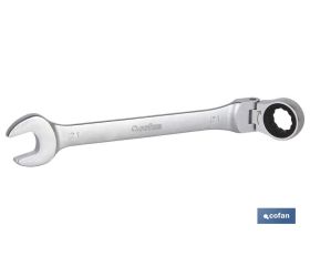 Llave combinada articulada en 180° de carraca | Fabricada en acero al cromo vanadio | Medidas de la llave: 24 mm