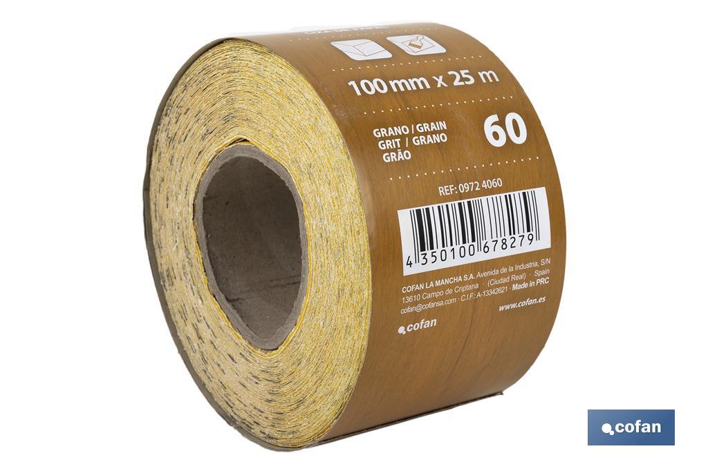ROLLO LIJA DE PAPEL 100 X 25 M. G.60