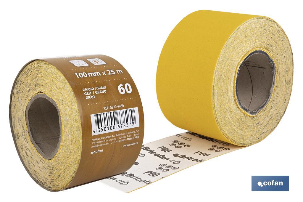 ROLLO LIJA DE PAPEL 100 X 25 M. G.60