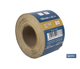 ROLLO LIJA DE PAPEL 100 X 25 M. G.80
