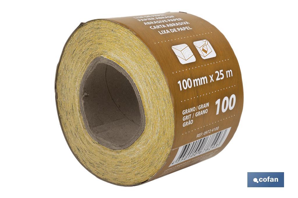 ROLLO LIJA DE PAPEL 100 X 25 M. G.100