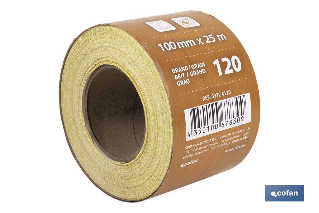 ROLLO LIJA DE PAPEL 100 X 25 M. G.120