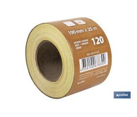 ROLLO LIJA DE PAPEL 100 X 25 M. G.120