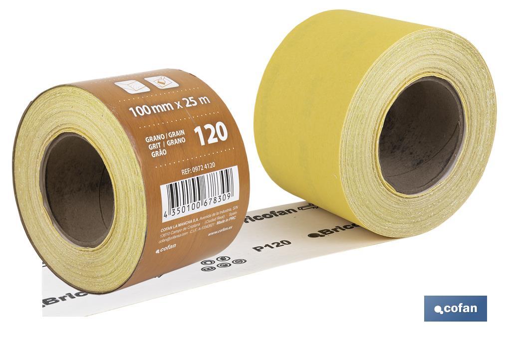 ROLLO LIJA DE PAPEL 100 X 25 M. G.120