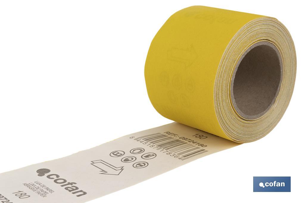 ROLLO LIJA DE PAPEL 100 X 25 M. G.180