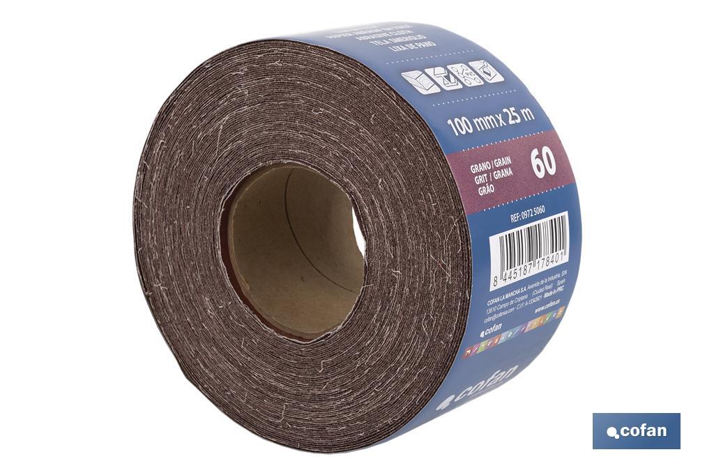 ROLLO LIJA TELA UNIVERSAL 100 X 25 M. G.60