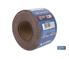 ROLLO LIJA TELA UNIVERSAL 100 X 25 M. G.120