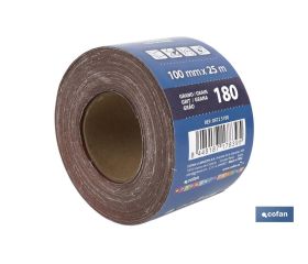 ROLLO LIJA TELA UNIVERSAL 100 X 25 M. G.180