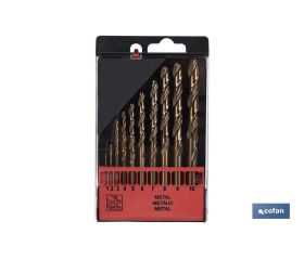 Estuche de 10 brocas HSS-Co | Adecuadas para acero inoxidable y metal duro | Varios diámetros