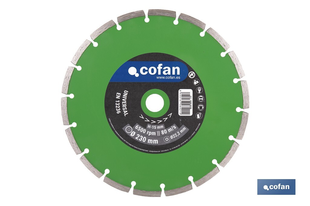 DISCO DIAM. UNIVERSAL BASICO 230 MM.