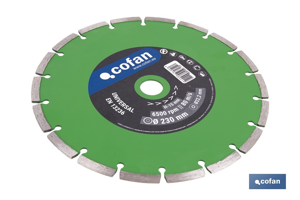 DISCO DIAM. UNIVERSAL BASICO 230 MM.