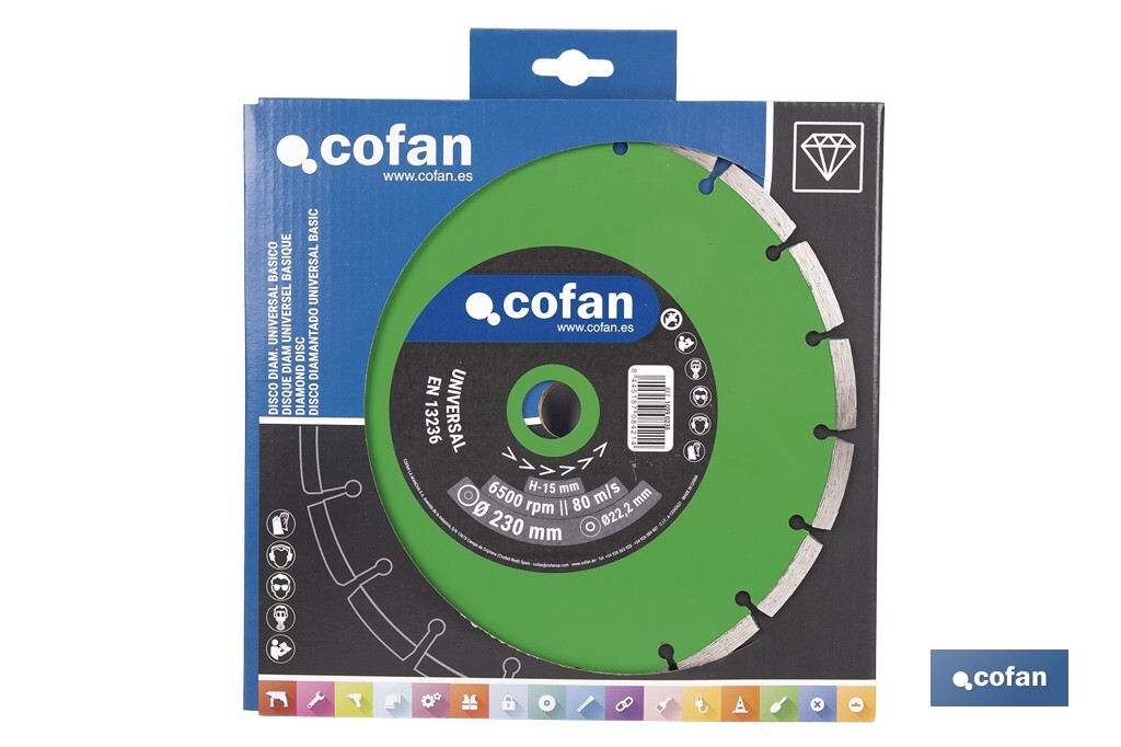DISCO DIAM. UNIVERSAL BASICO 230 MM.