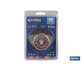 CEPILLO COPA ONDULADO 6xØ75 A.LATONADO 0.3mm