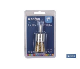 CEPILLO BROCHA ONDULADO 6xØ25 A.LATONADO 0.3mm