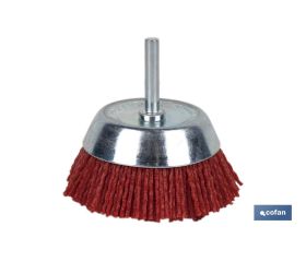 Cepillo Copa con Filamentos Abrasivos de Nylon | Diferentes medidas | Para pulir, esmerilar, eliminar óxido, etc.