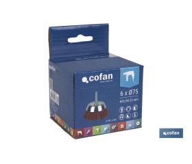 CEPILLO COPA DE NYLON 6 MM X Ø75