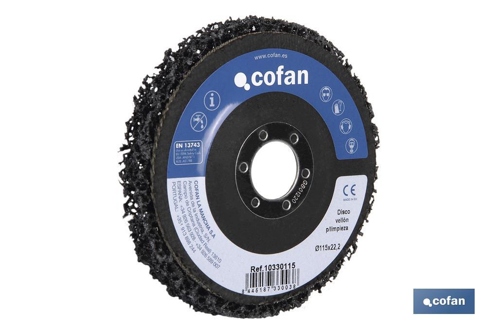 DISCO VELLON P/LIMPIEZA FIBRA-PLANO 115X22,2