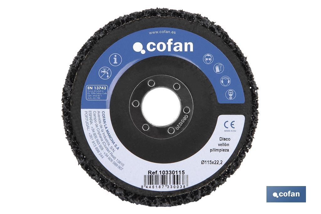 DISCO VELLON P/LIMPIEZA FIBRA-PLANO 115X22,2