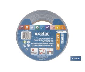 CINTA AMERICANA GRIS 180 MICRAS 48 MM X 50 M