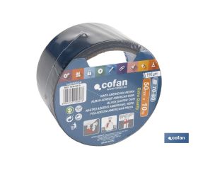 Cinta Americana | Color negro | Reforzada con malla de fibra 190 micras | Varias medidas de longitud