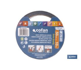 CINTA AMERICANA NEGRA 190 MICRAS 50 MM X 10 M