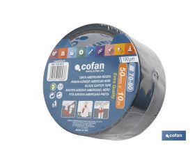 CINTA AMERICANA NEGRA 190 MICRAS 50 MM X 10 M
