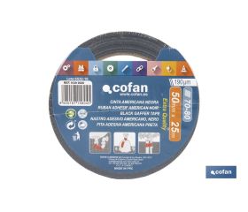 CINTA AMERICANA NEGRA 190 MICRAS 50 MM X 25 M