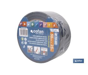 CINTA AMERICANA NEGRA 190 MICRAS 50 MM X 25 M