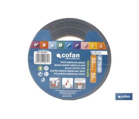 CINTA AMERICANA NEGRA 190 MICRAS 50 MM X 50 M