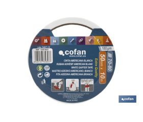 CINTA AMERICANA BLANCA 180 MICRAS 50 MM X 10 M