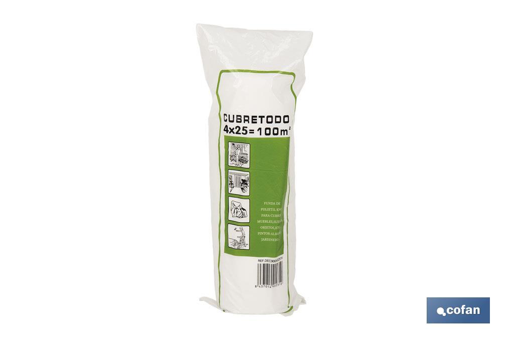 ROLLO DE POLIETILENO CUBRETODO 4 X 25 M