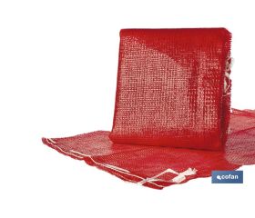 Pack 10 sacos | Color rojo y naranja | De polymesh | Con pasador | Medidas 55 x 83 cm