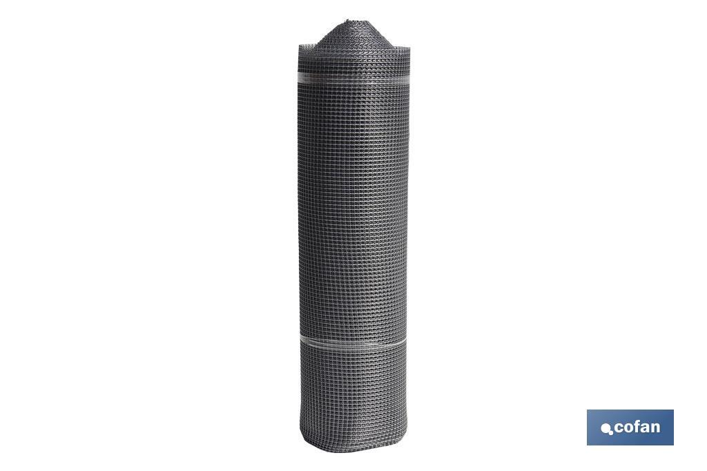 MALLA PLAST. CUADRADA JARDIN 10mm GRIS PLATA 1x25m