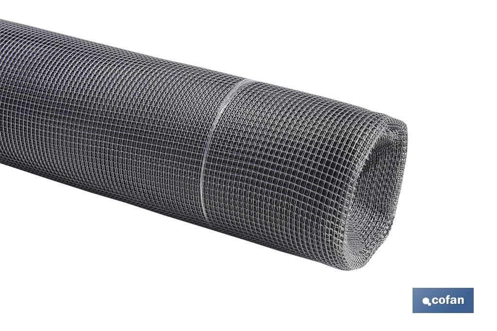 MALLA PLAST. CUADRADA JARDIN 10mm GRIS PLATA 1x25m