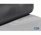 Malla d ePVC | Hueco cuadrado de 10 mm | Color gris plata | Medida 1 x 25 m