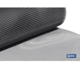 Malla d ePVC | Hueco cuadrado de 10 mm | Color gris plata | Medida 1 x 25 m