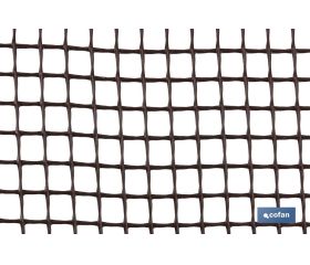 MALLA PLAST. CUADRADA JARDIN 10mm MARRON 1x25m