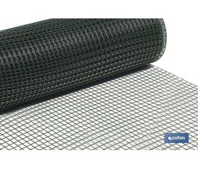 Malla de PVC | Hueco cuadrado de 20 mm | Color verde | Medida 1 x 25 m