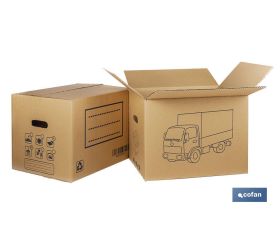 Caja de cartón | Para mudanzas | Con asa troquelada | Medidas 40 x 30 x 30 cm
