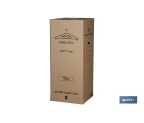 Caja armario para mudanzas | Medidas 50 x 50 x 120 cm | Material de cartón ondulado