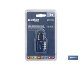CANDADO COMBINACIÓN EQUIPAJE TSA 3 DÍGITOS 30 MM