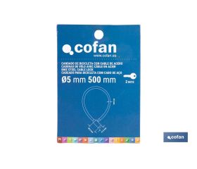 CANDADO DE BICICLETA CON CABLE DE ACERO Ø5 MM 500 MM