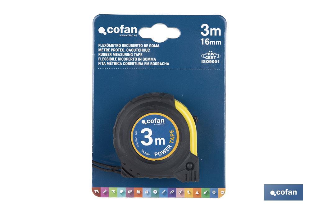 FLEXÓMETRO PROTEC. GOMA 16 MM X 3 M