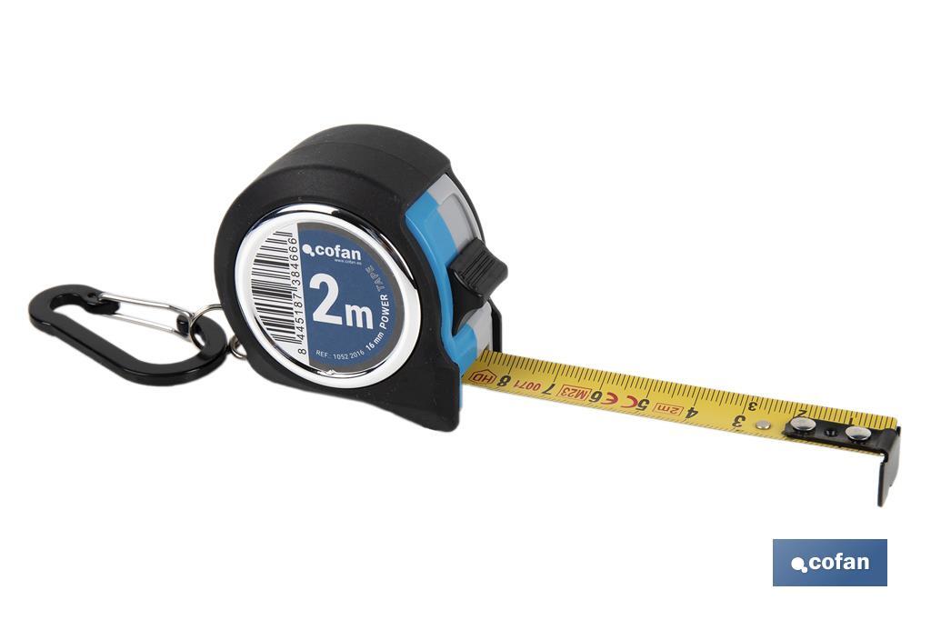 FLEXÓMETRO STANDARD + MOSQUETÓN 16 MM X 2 M