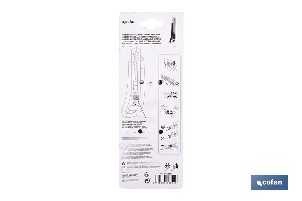 CUTTER CUCHILLA INTERCAMBIABLE (18 MM)