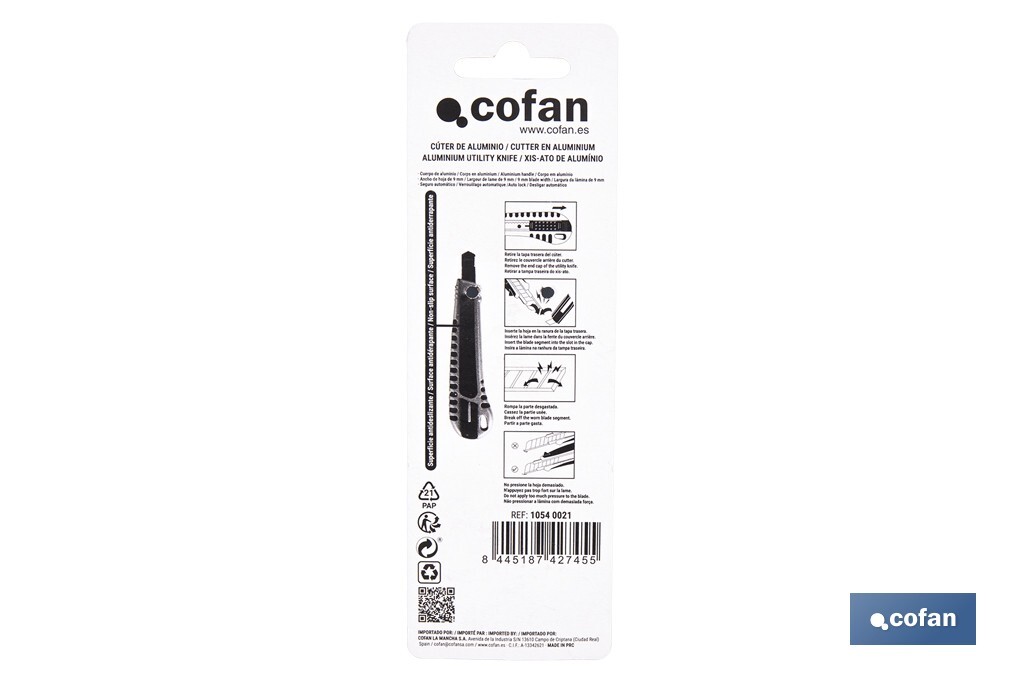 CÚTER DE ALUMINIO 9 MM