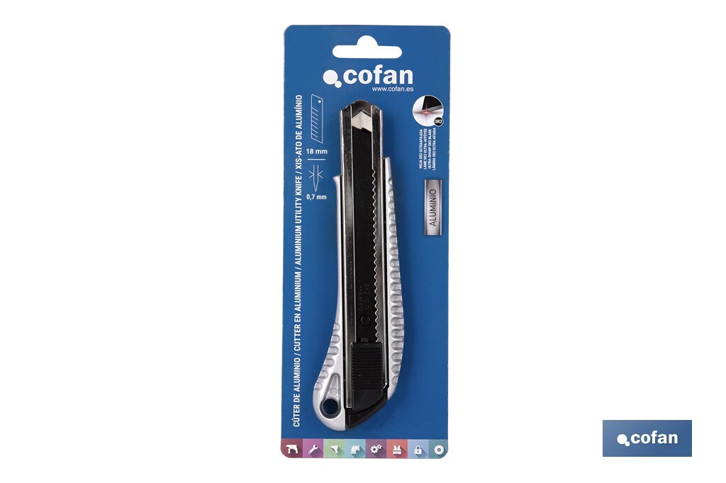 CÚTER DE ALUMINIO 18 MM
