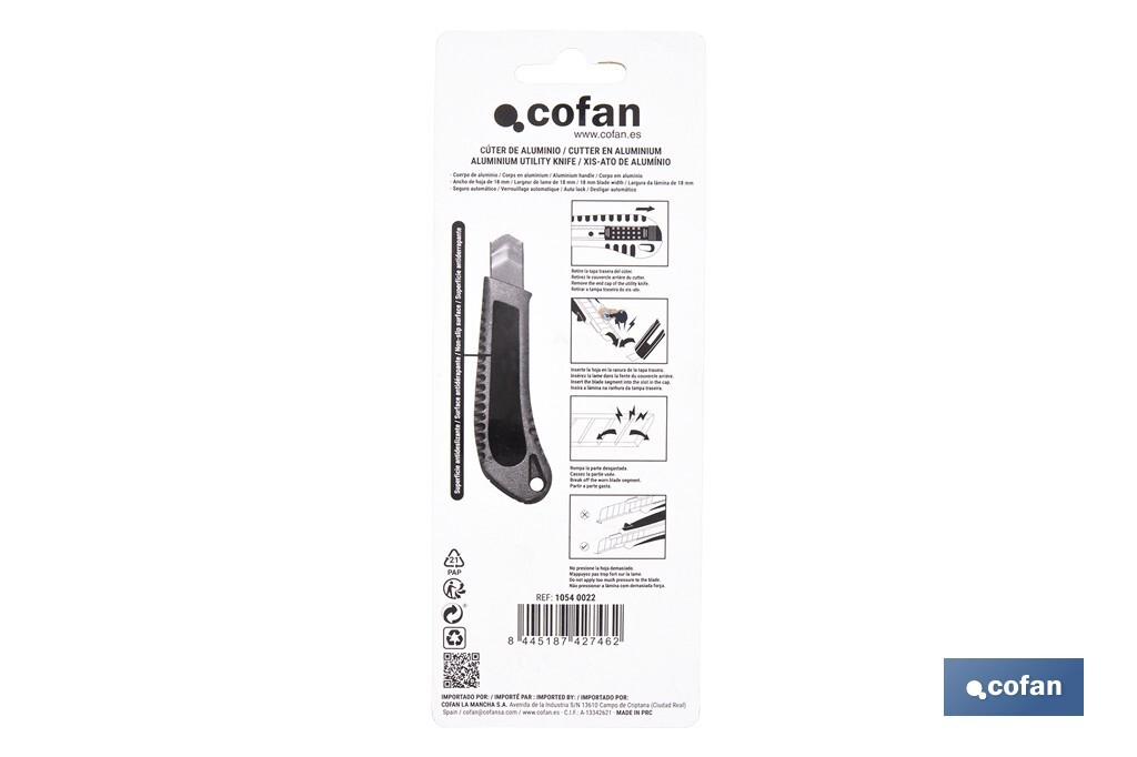 CÚTER DE ALUMINIO 18 MM